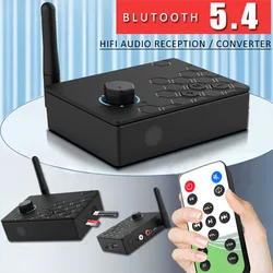 2 in 1 Bluetooth 5.4 Transmitter Receiver FM Modulator Transmitter 3.5MM AUX Type-C Multi-point Interface CD-Quality Hifi Music