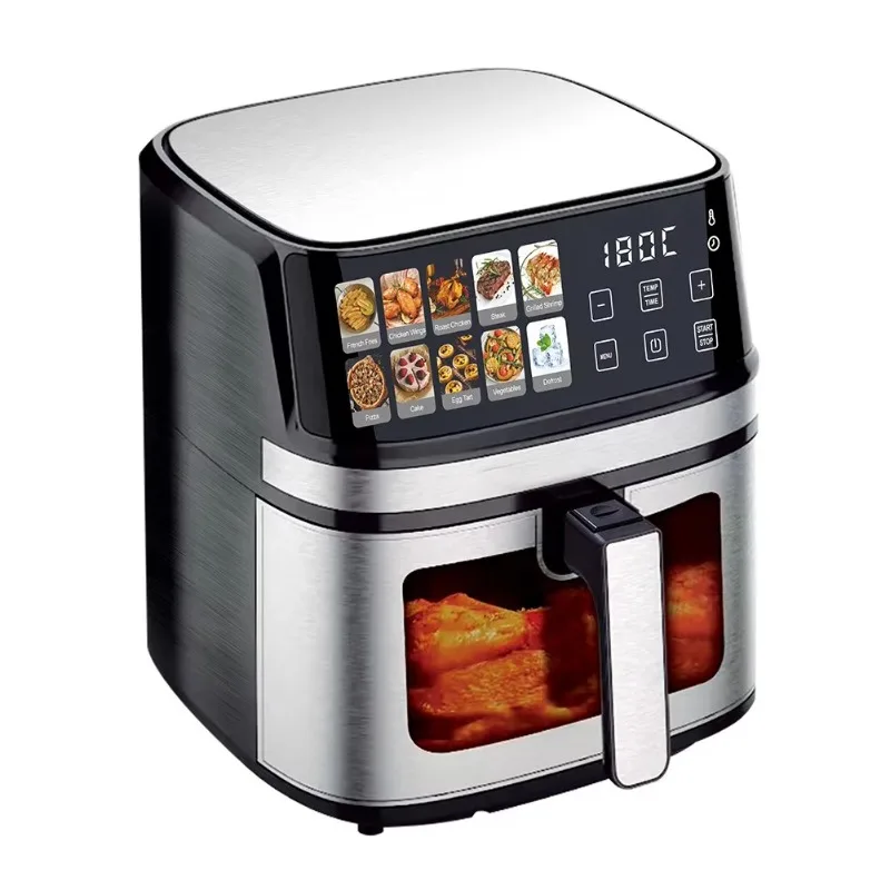 Newly designed AI intelligent 8L electric healthy air fryer digital display temperature control fast smart air fryer