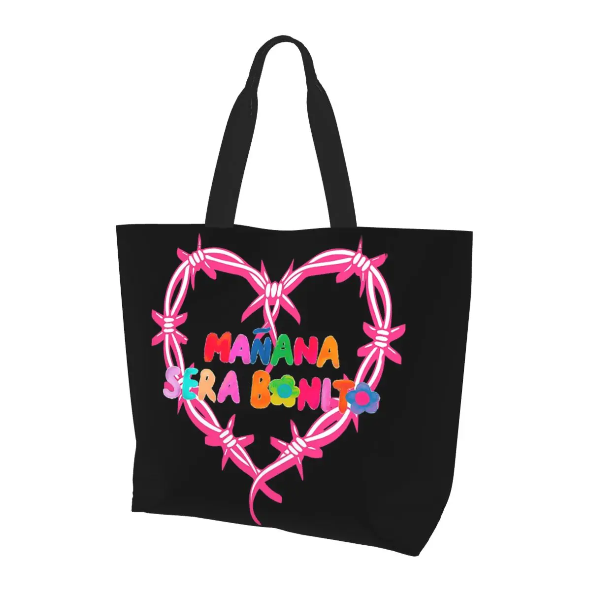 

Karol G Manana Sera Bonito Shopping Tote Bag Canvas Large Capacity Shoulder Bags Shopper Grocery Handbag for Women