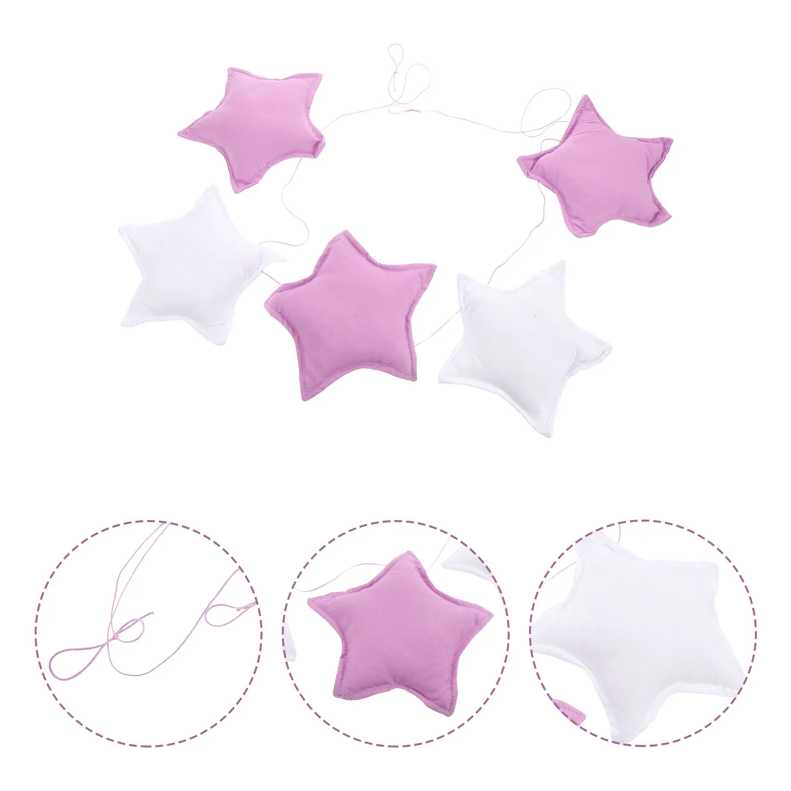 5Pcs Nordic Style Star Garland Hanging Nursery Crib Tent Decor Banner Star Decorations Party Backdrop Stars Christmas Decor