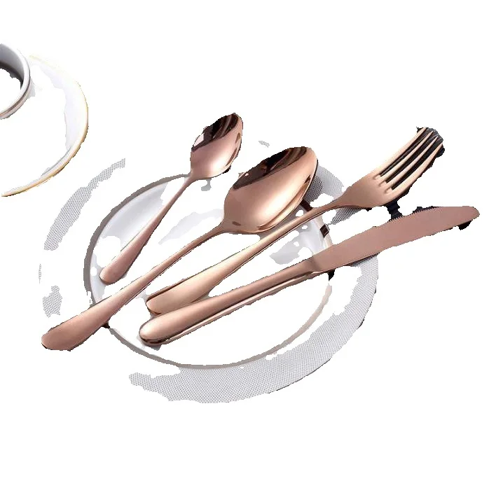 100 Sets Gold Tableware Stainless Steel Cutlery Set 4 Gold Knife Cutlery Gold Knife Spoon Dinner Wholesale