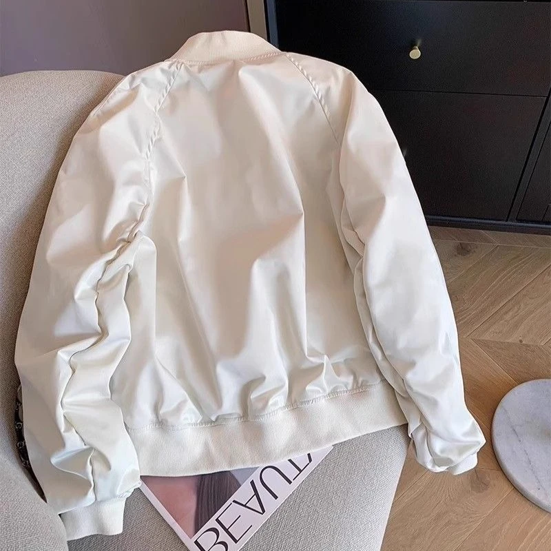 Women's Cotton-Padded Jacket Casual Baseball Collar Streetwear Zipper Bomber Jacket Coats Autumn Winter Loose Female Outerwear view 3