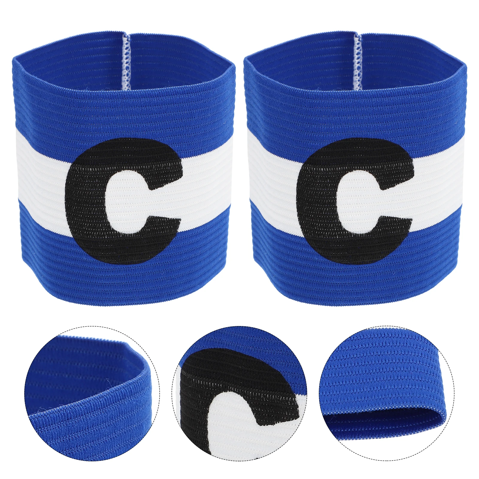 

2pcs Premium Nylon Captain Armbands Football C-Mark Bands Durable Flexible Anti-Slip Sports Supplies For Soccer Baseball Hockey