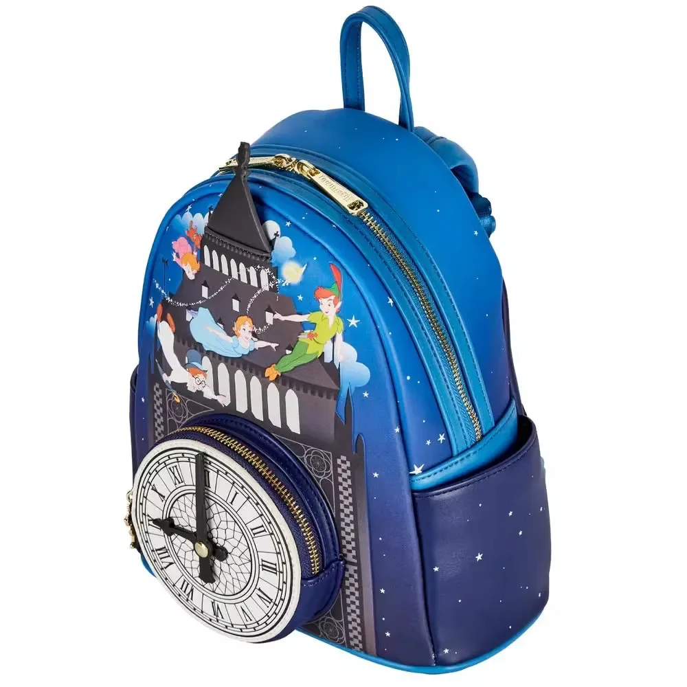 Disney Peter Pan Women\'s Backpacks Anime Cosplay Peter and Wendy Star Sky Pu Leather Students Brand Backpack Waterproof Bag