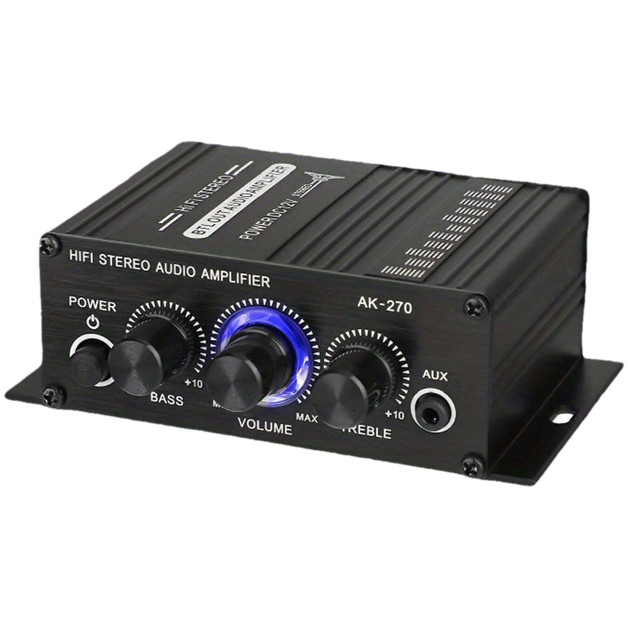 AK-270 RV-Leistungsverstärker Mini 2-Kanal Auto-Stereo-Audioverstärker Heimkino-Soundsystem 12V Verstärker Stereo-Audio Bass-Hochton-Verstärker RV-Leistungsverstärker