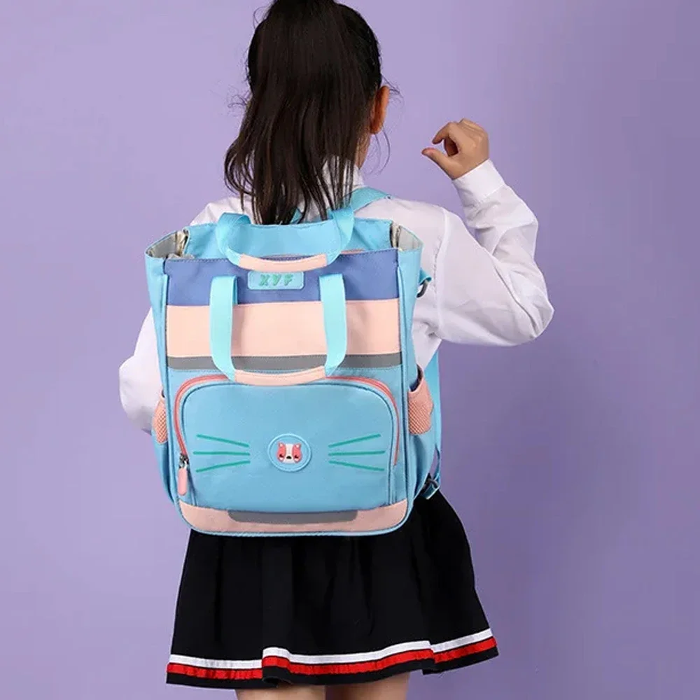 Bolsa de livro de lona para meninos e meninas, bolsa de maquiagem com um ombro, pode ser ombro duplo, bolsa crossbody de desenho animado