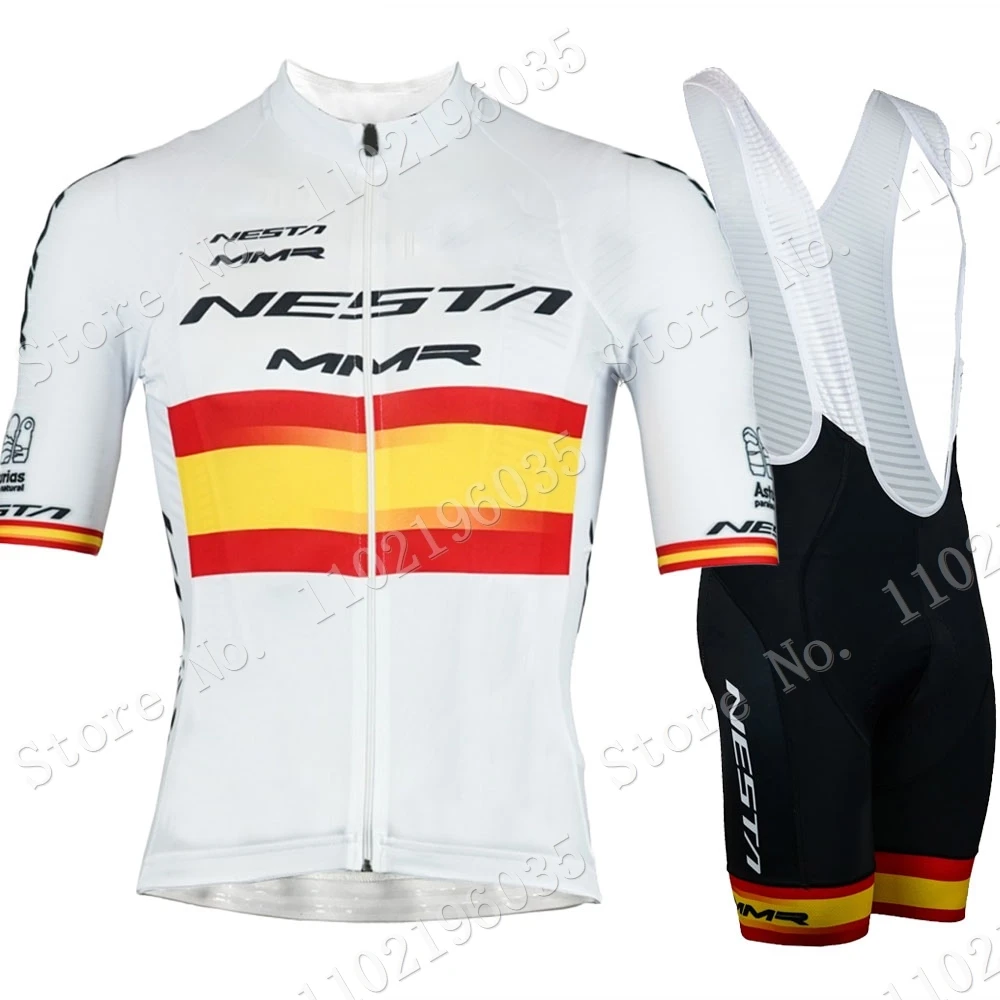 MMR-Conjunto de Ropa de Ciclismo para hombre, y pantalones cortos con pechera Maillot, color verde, España, 2023