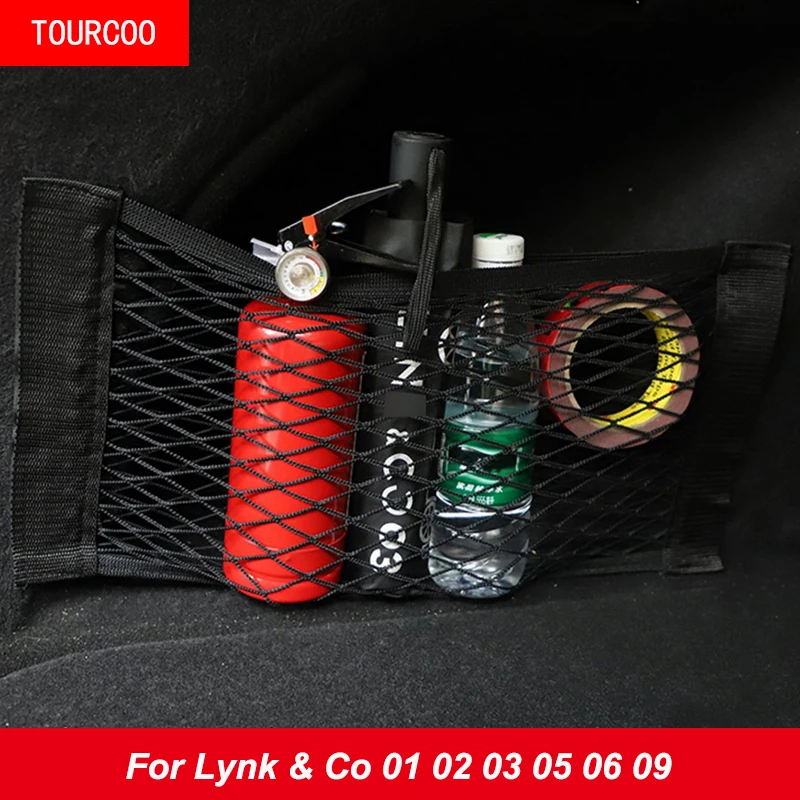 For Lynk & Co 01 02 03 05 06 09 Trunk Storage Storage Fixed Mesh Velcro Mesh Pocket Accessories