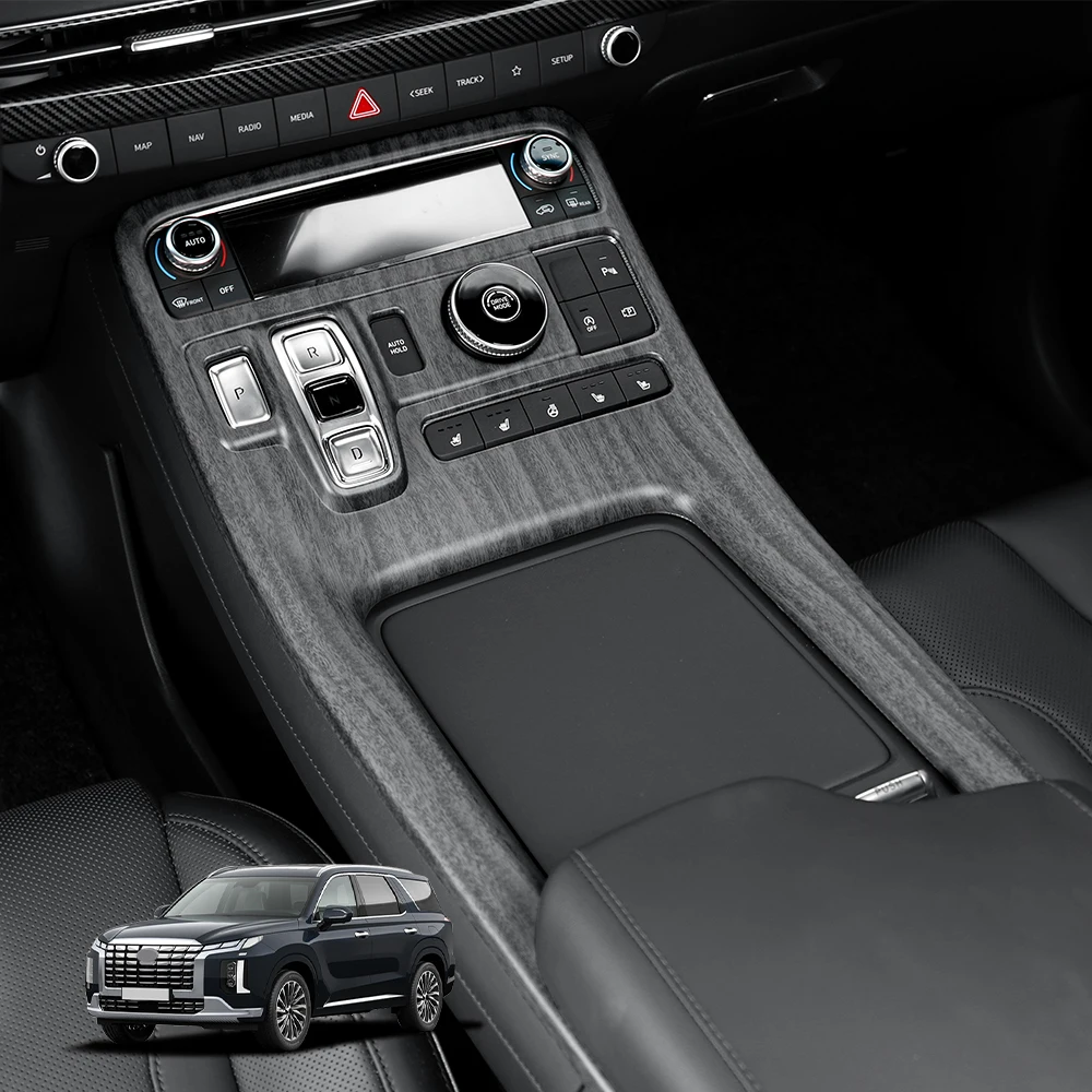 

Для Hyundai Palisade 2023-2025: Накладка на центральную консоль из карбона, тюнинг, аксессуары для интерьера автомобиля, LHD