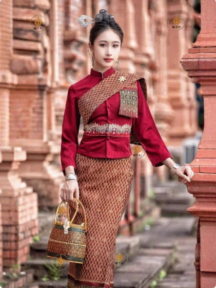 

Southeast Asian Hotel Thai Restaurant Work Clothes Set Autumn/Winter Long Sleeve