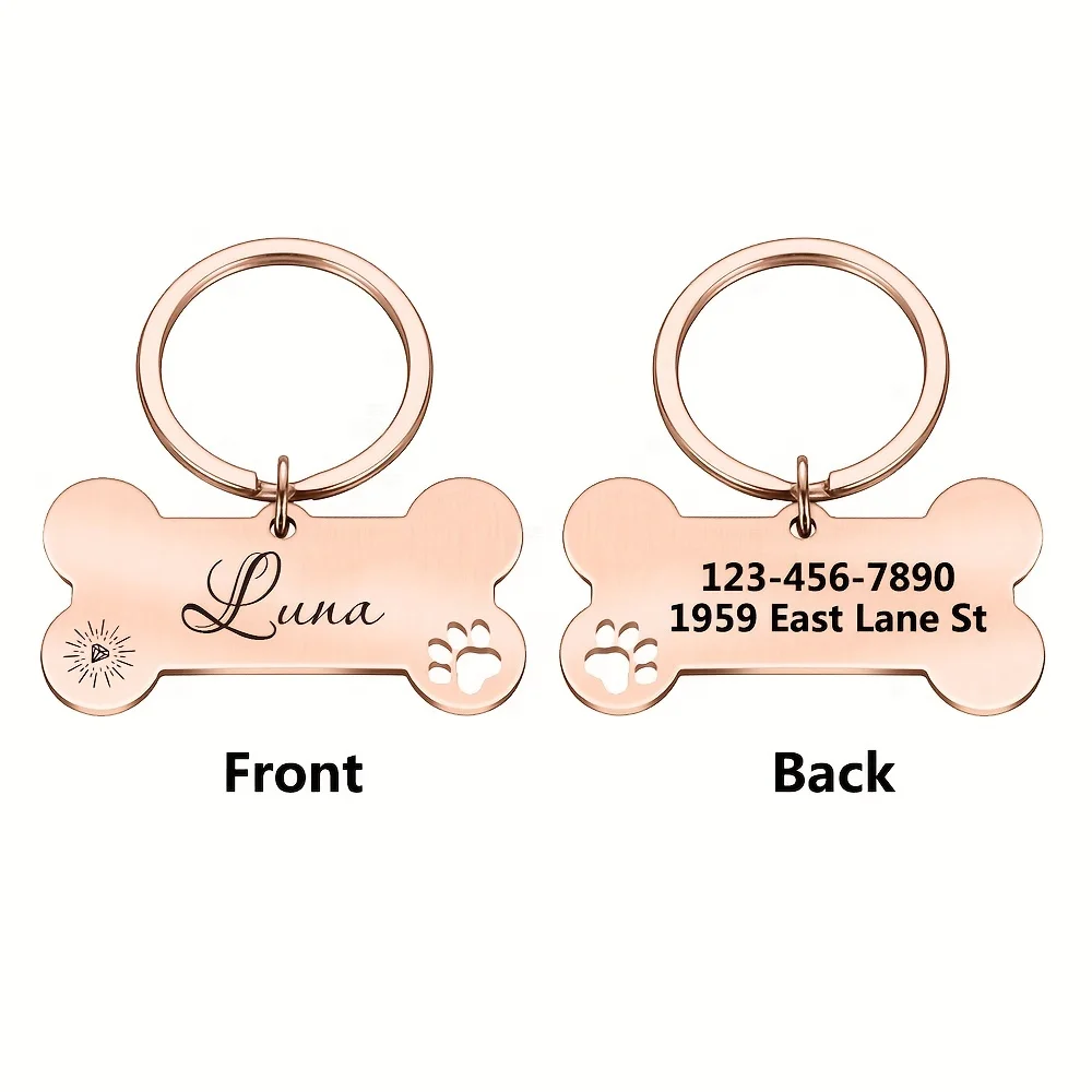 Custom Dog ID Tags Personalize Dog's Look with A Stylish Stainless Steel Tag  Pet Supplies