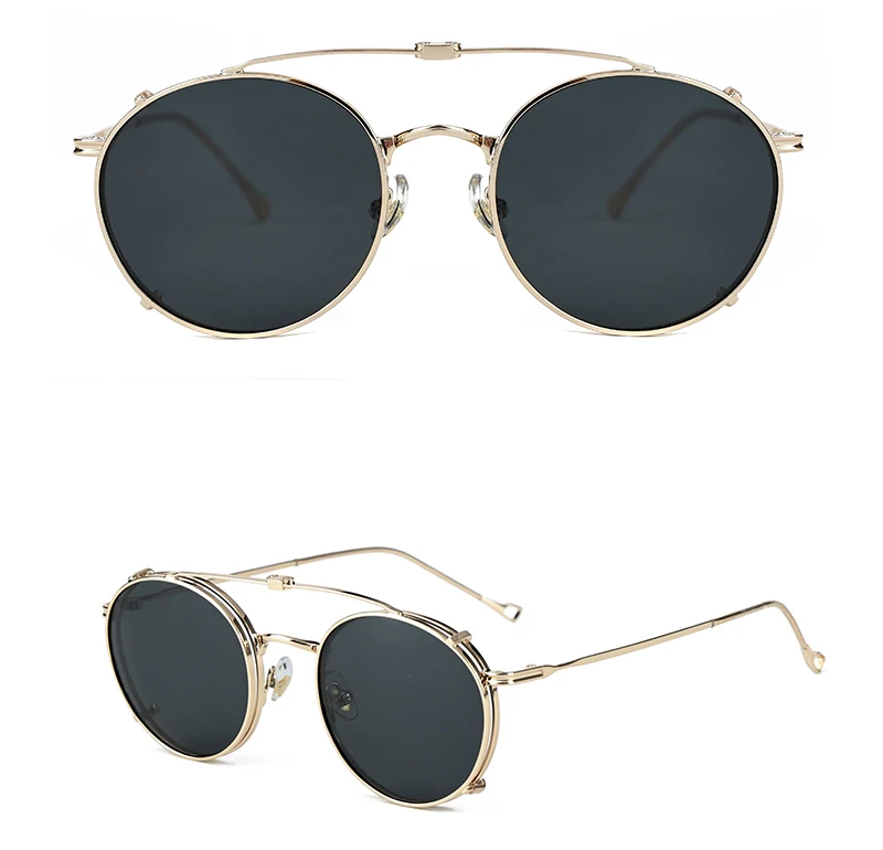 Swanwick Damen-Sonnenbrille mit Metallclip, rund, Retro, faltbar, polarisiert, für Herren, Vintage, optisch, grün, blau, heiß begehrt – Detail 11