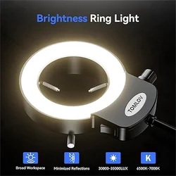 Regulowana lampa pierścieniowa LED Miniscope Ringlamp do przemysłowego wideo mikroskop stereofoniczny obiektyw lupa okulary Lupas