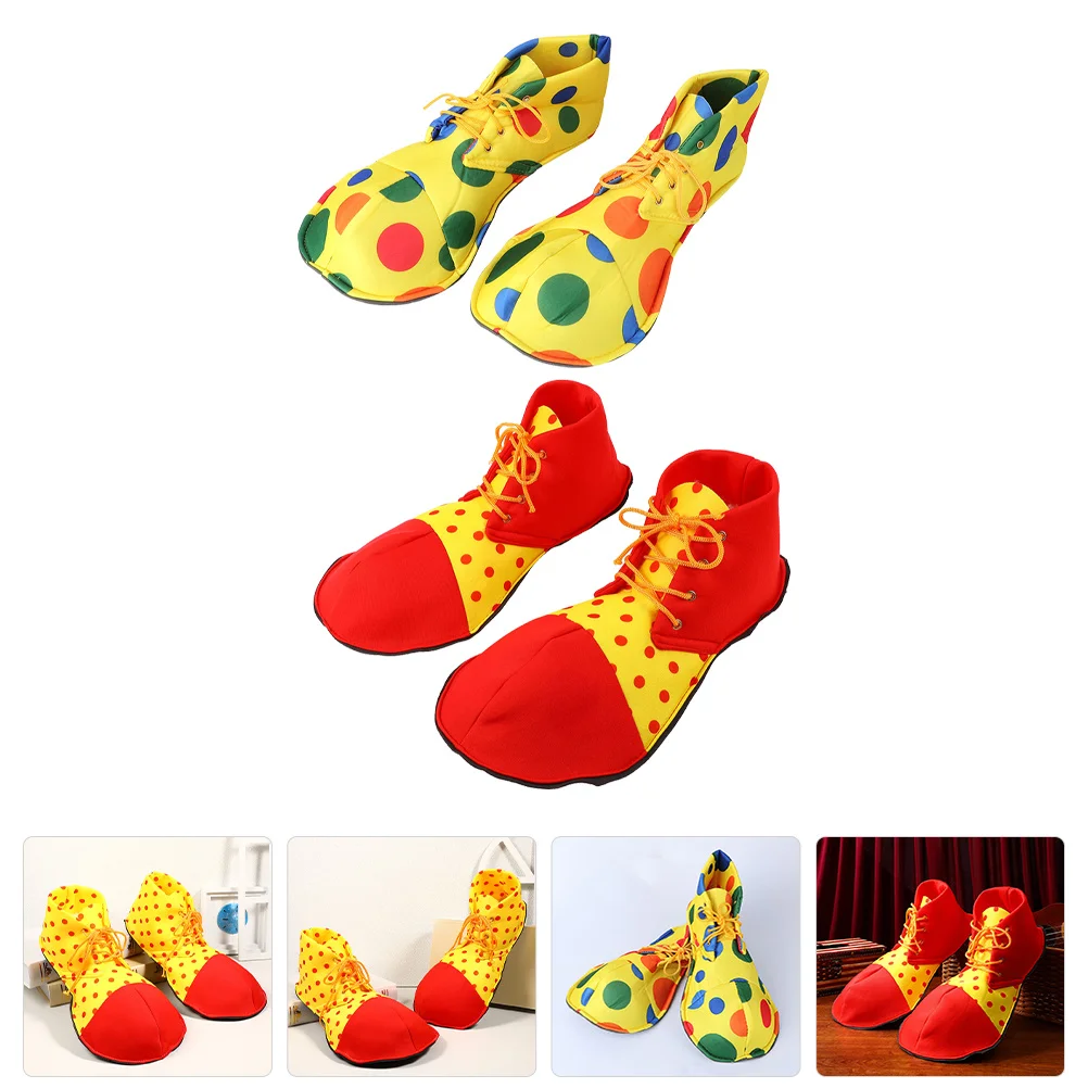 2Pairs Clown Shoes Lightweight Safe Durable for Halloween Cosplay Costume Party Carnival Performance Props Clown Shoes