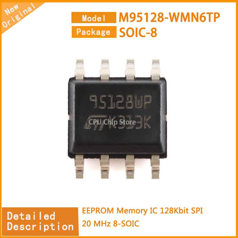 20Pcs/Lot  New Original  M95128-WMN6TP  M95128  EEPROM Memory IC 128Kbit SPI 20 MHz 8-SOIC