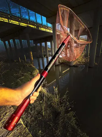 BAKAWA Folding Fishing Net Telescopic Landing Net 4m3.6M Carp Carbon Fiber Fly Tools Sea Hand Dip Net Landing Net Accessorie
