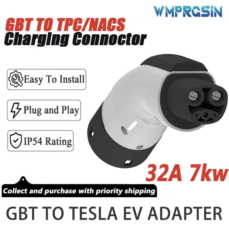 For GBT To Tesla TPC NACS AC EV Adapter 32A 7KW Connector EVSE Suitable Tesla Model X Y S 3
