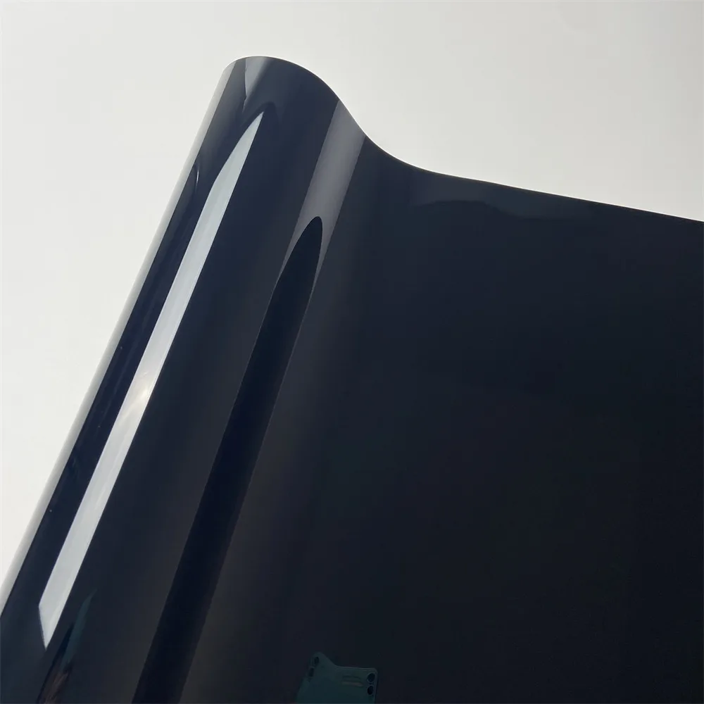 Car Wrap Schwarze Vinylfolie, glänzend, matt, Vinyl, gebürstete Chromfolie, luftblasenfrei, für Fahrzeug, Motorrad, Styling, Aufkleber – Detail 1