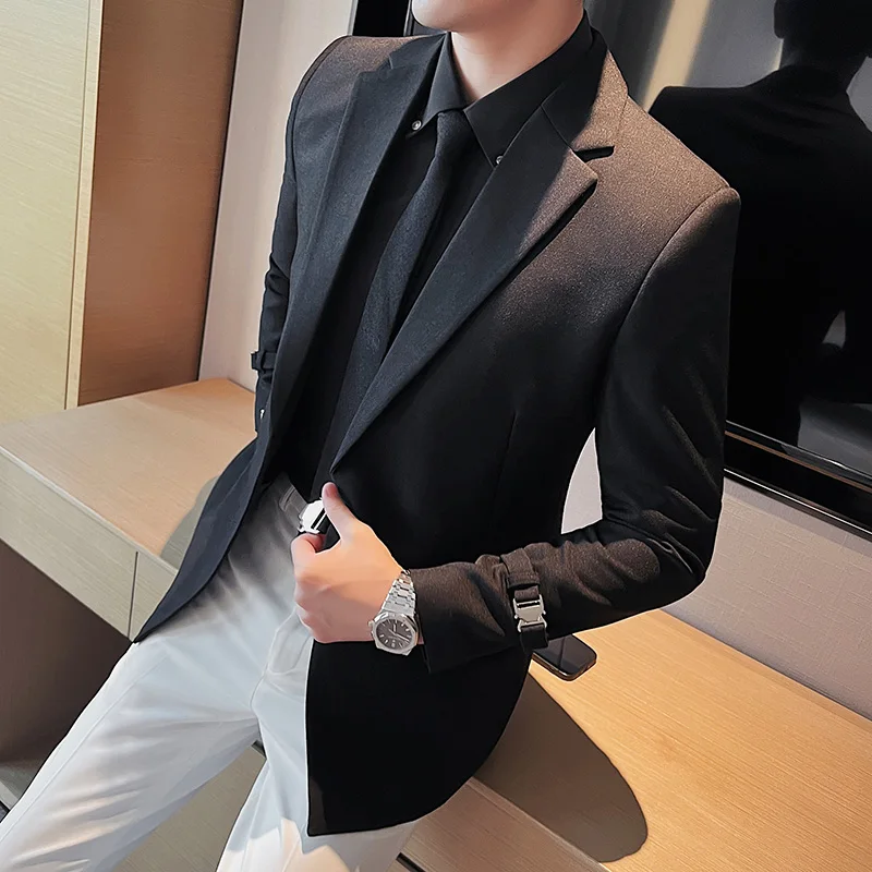 2023 British Style Men Spring smoking da lavoro di alta qualità/giacche da uomo Slim Fit Fashion Business/blazer Casual da uomo S-3XL