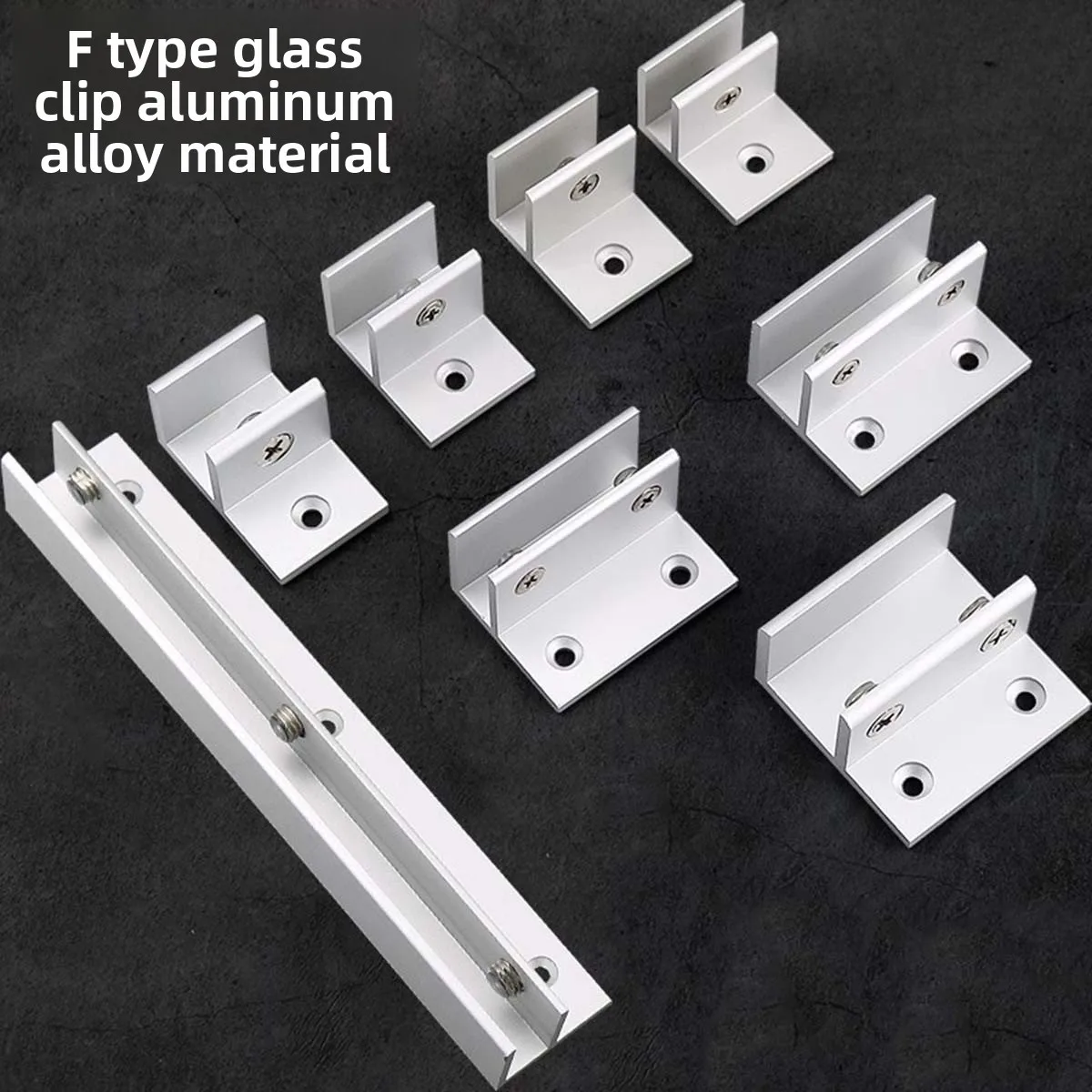 Guangluo Space Aluminum F-style Glass Clamps: Drill-free Partition Shelf Fixers, Supports & Glass Accessory Clips
