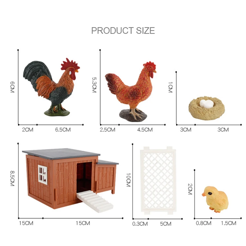 Set educativo per bambini Modello di scena di rancho agricolo fai-da-te Regalo in PVC solido