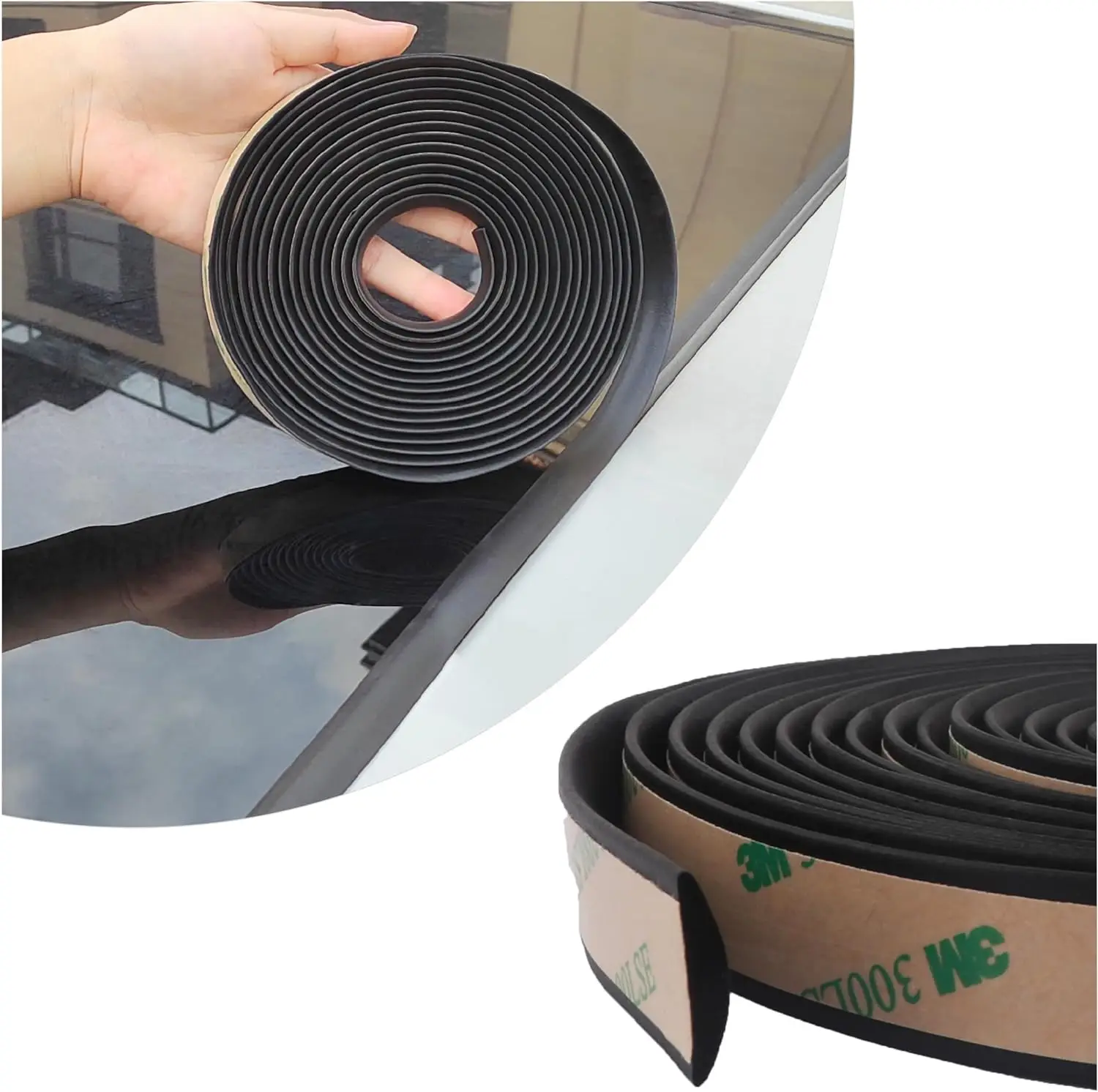 

5M Car Side Door Glass Seal Rubber Seal Strip Universal Sealing Strip Noise Insulation Anti-Dust Windshield Sunroof Small Window