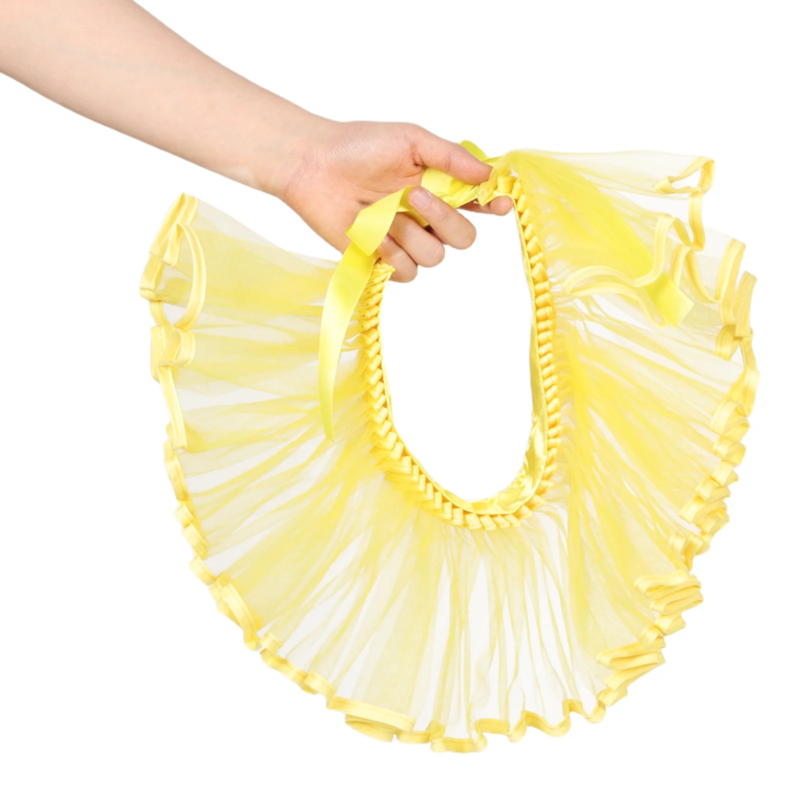 Vintage Ruffled Collar Detachable Tulle Neck Ruff For Renaissance Medieval Clown Costume Cosplay Party Fashion Accessory