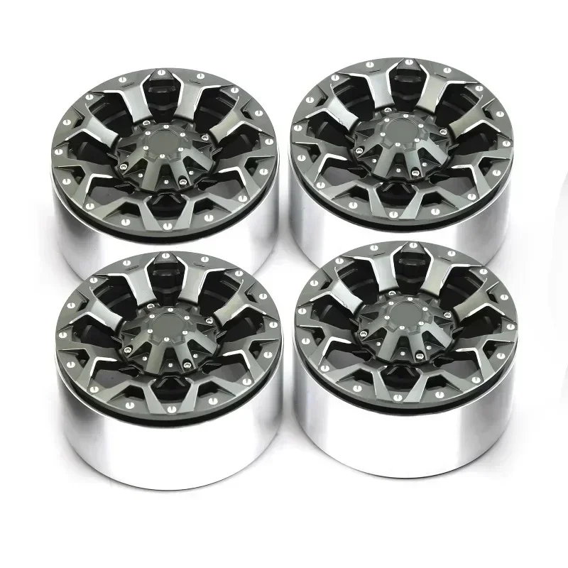 4pcs 135mm 2.6" Metal Beadlock Wheel Rim Rubber Tire Set for 1/8 1/10 RC Crawler Car Axial SCX10 Wraith RR10 Capra TRXS TRX4
