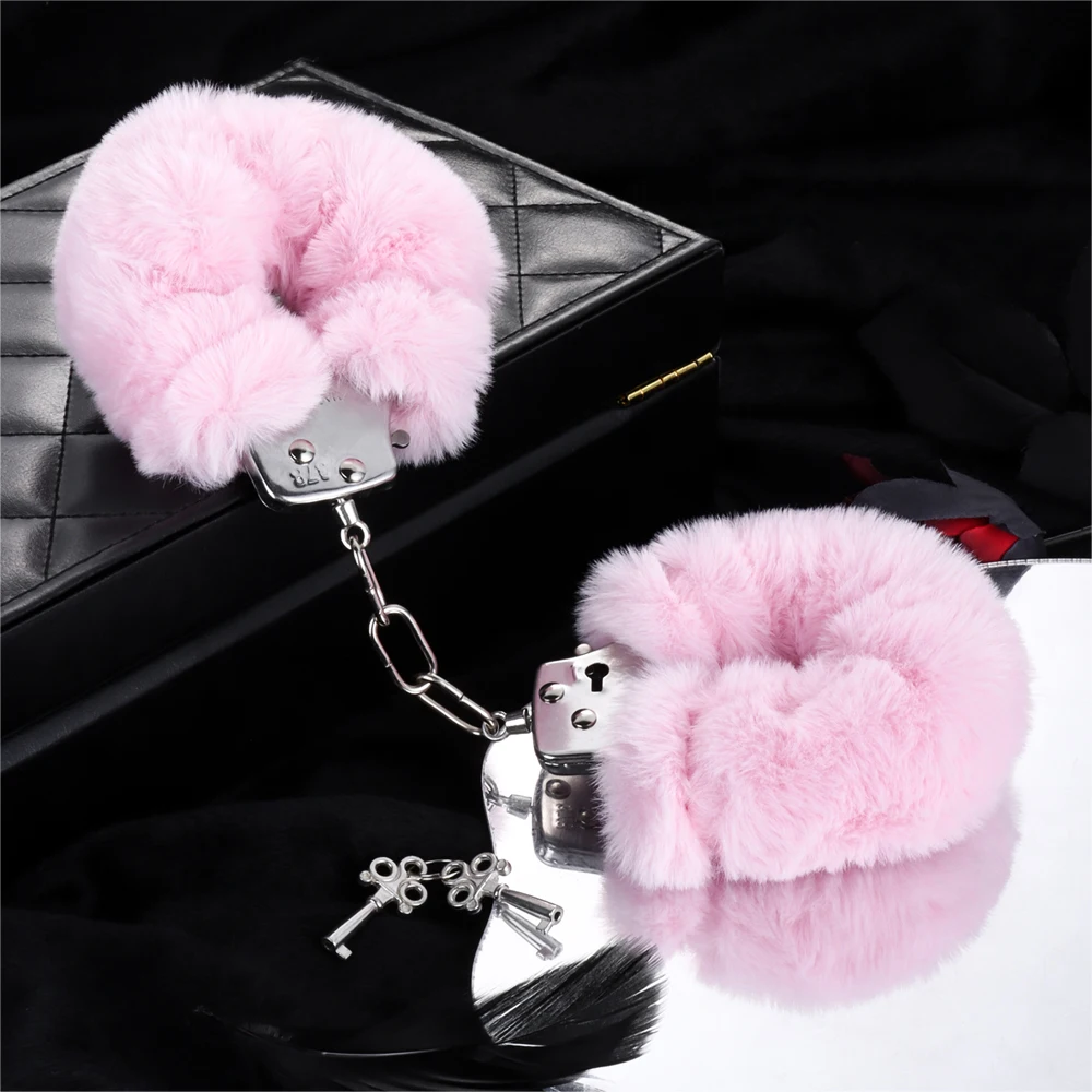 Fluffy Wrist Handcuffs Bracelet Adjustable Role Play Detachable Chain For Women And Couples Adult Sex Toys