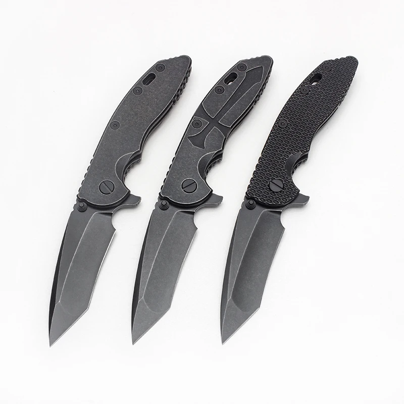 EVIL EYES Custom Hinderer XM-18 Folding Knife All Black Vicissitudes CPM 20CV Blade Titanium Handle Pocket EDC Tactical Tools