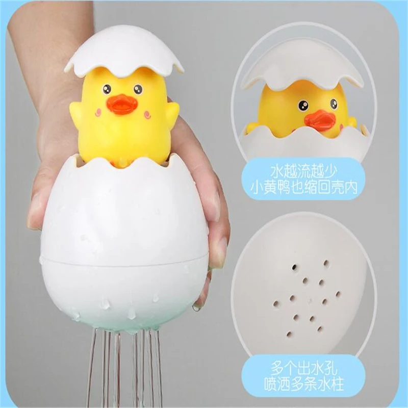 Juguetes de baño para niños, rociador de agua con forma de huevo, pingüino y pato, ideal como regalo para la playa