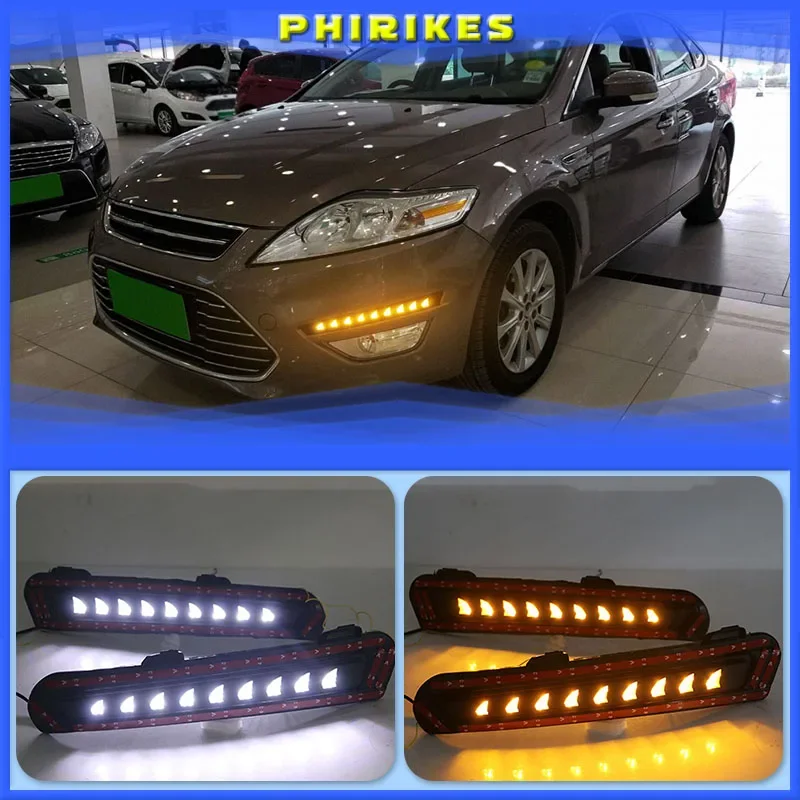 

1Set For Ford Mondeo 2011 2012 2013 12V ABS DRL Daytime Running Lights Car LED With Fog Head Lamp Cover Car-Styling