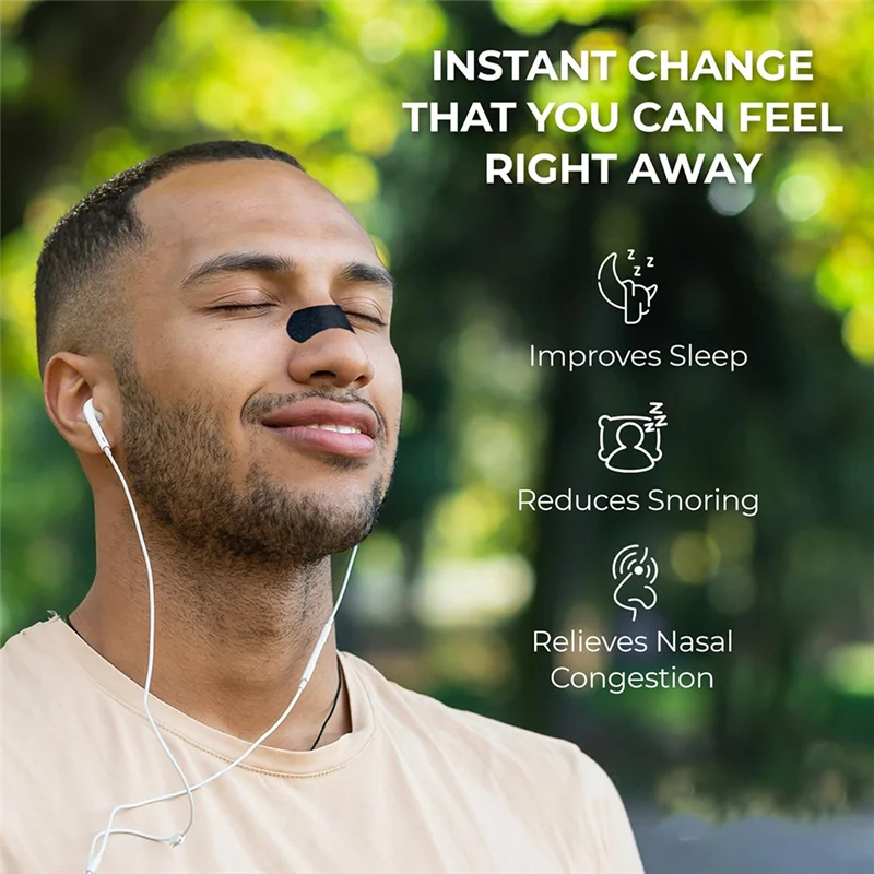 

A25F-Nasal Strips For Snoring& Sleeping-Athletic Anti-For Snoring Nose Strips Universal Fit Oil& Sweat Proof For Breathing