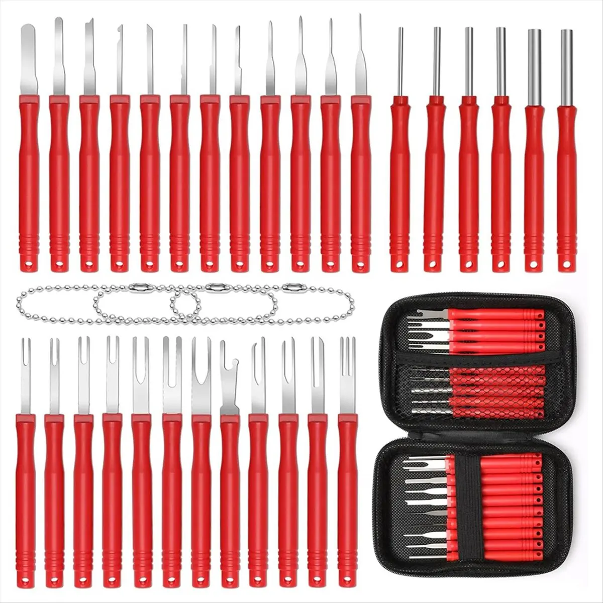 MALL 30+4P Terminal Pin Removal Tool Kit, Electrical Connector Depinning Tool Terminal Pin Extractor Kit Wire Release Tool