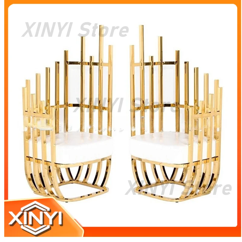 Stainless Steel Wedding Party Sofa Chair for Single Bride Groom King Irregular Leisure Chair