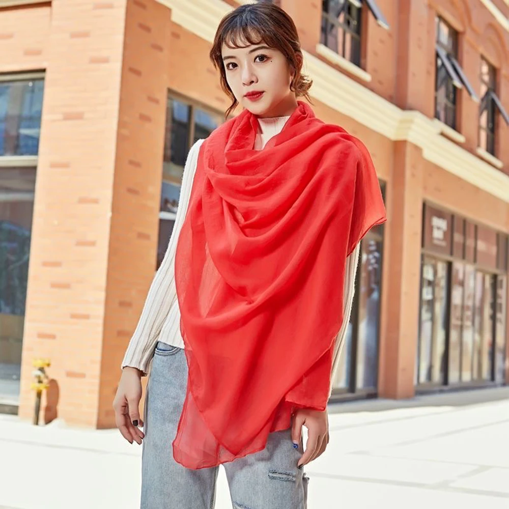 New Women Cotton Linen Scarf Shawl Hijab Muslim Long Headscarf Scarves Head Wraps Solid Color Scarves Female Plain Head Scarf