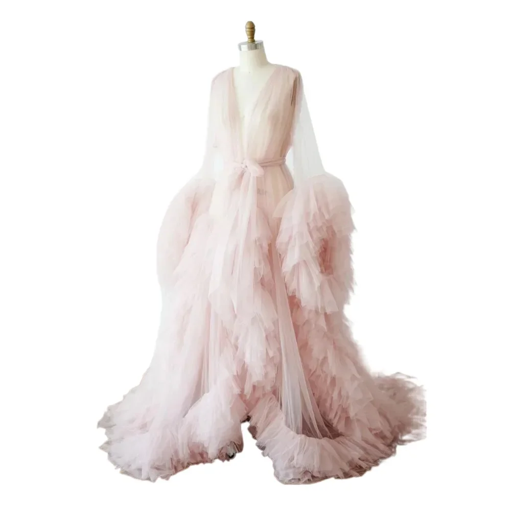 Тюлевой халат для фотосессии для беременных, прозрачный пышный свадебный шарф для беременных, халаты, свадебное белье, одежда для сна, ночная рубашка