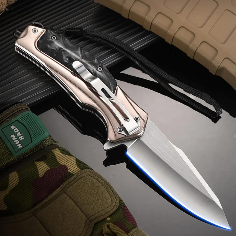 

Multi Purpose Folding Knife, Resin Handle Stainless Steel, Lightweight Portable Tool For Outdoor Camping