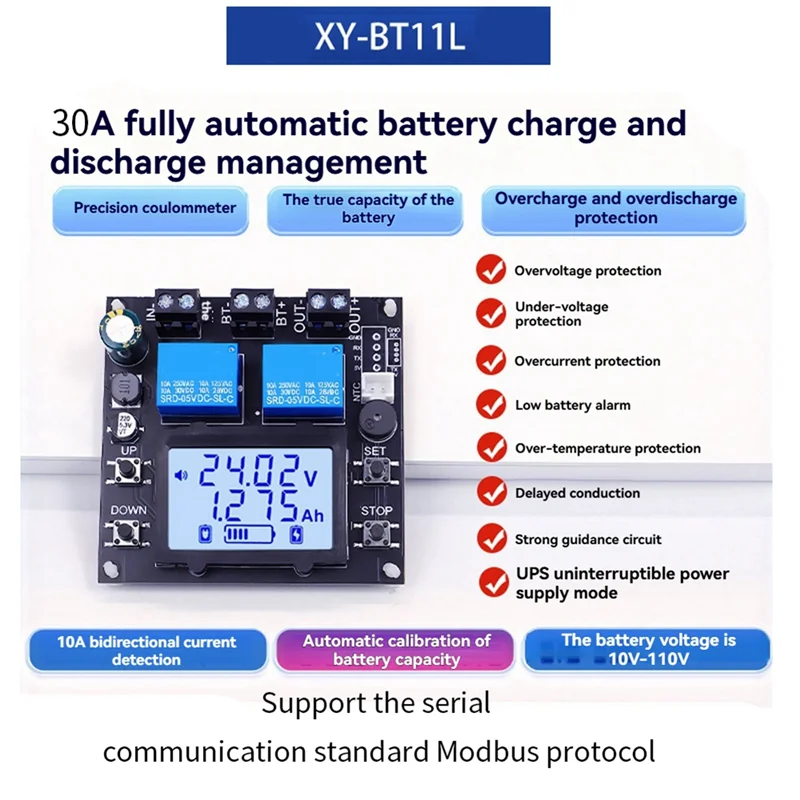 

B37B-XY-BT13L Модуль управления зарядом 30 А с двунаправленным обнаружением тока WFPOW и защитой от разряда