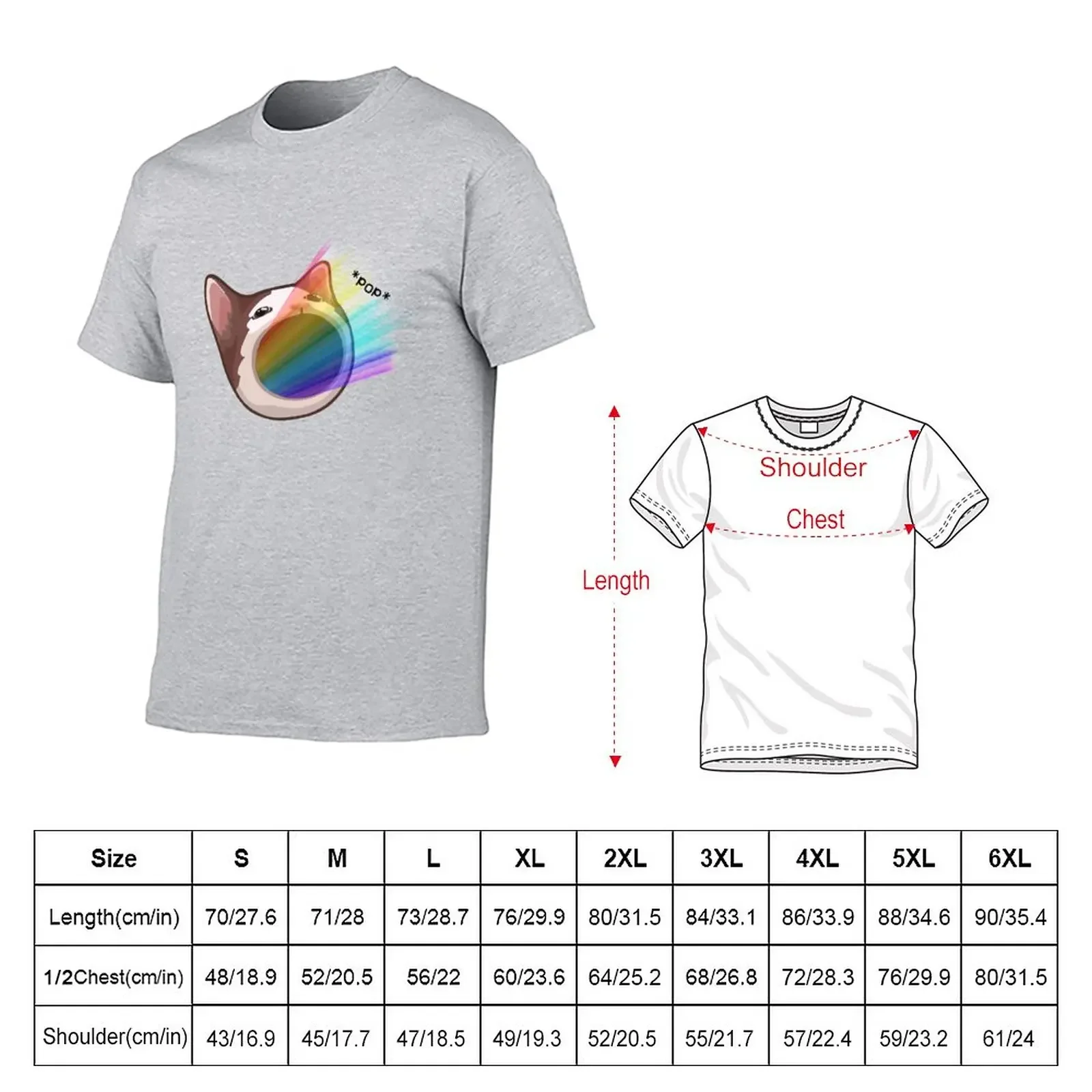 cute rainbow cat T-Shirt cute tops boys animal print customs men t shirts