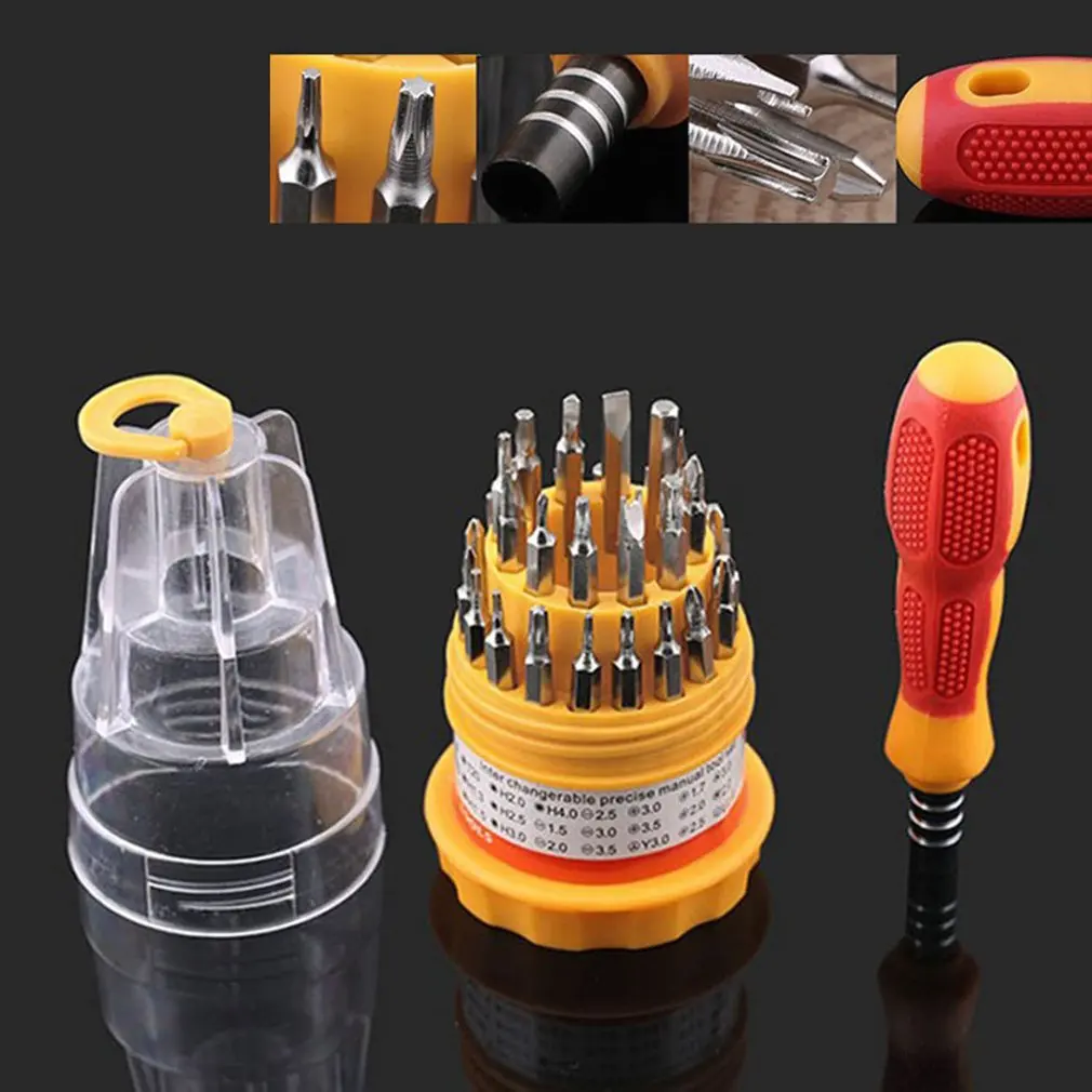 31 In 1 Screwdriver Set Household Maintenance Tools Combination Screw Disassembly Supplies Car Emergency Tools Screw Driver Kit