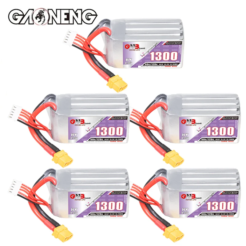 GNB 4S 1300mAh 15.2V 60C/120C Lipo Battery for RC Car Truck Buggy Airplane FPV UAV Drone Model Parts 15.2V Rechargeable Battery