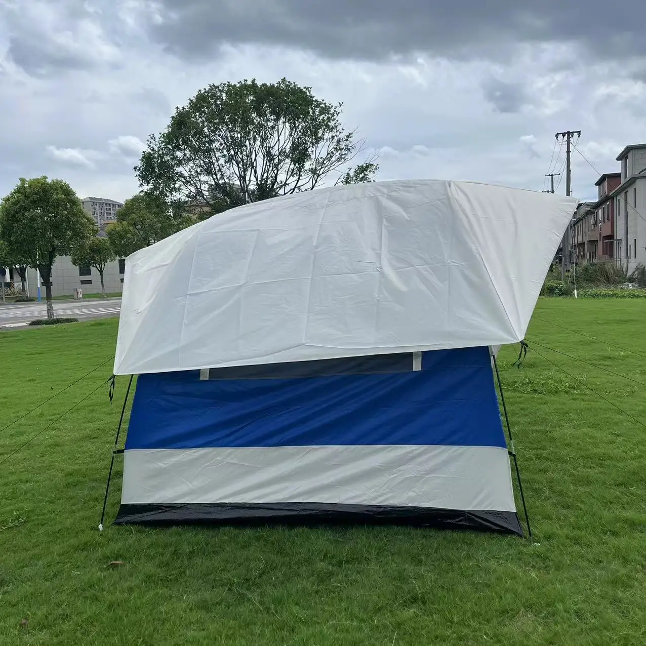 Outdoor rear tent double-layer camping tourism rain protection and sun protection SUV car camping tent trunk car rear canopy