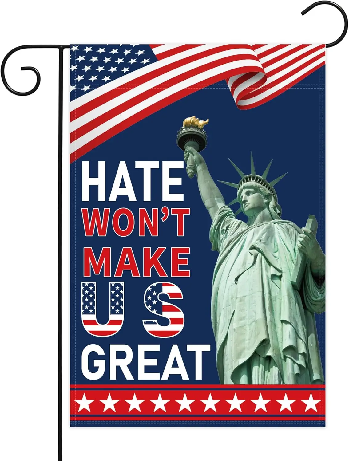 Hate Wont Make Us Great Garden Flag Peace Equity Inclusion Pride Ally Yard Garden Flags for Outside 12x18 Inch Double Sided  ZZM