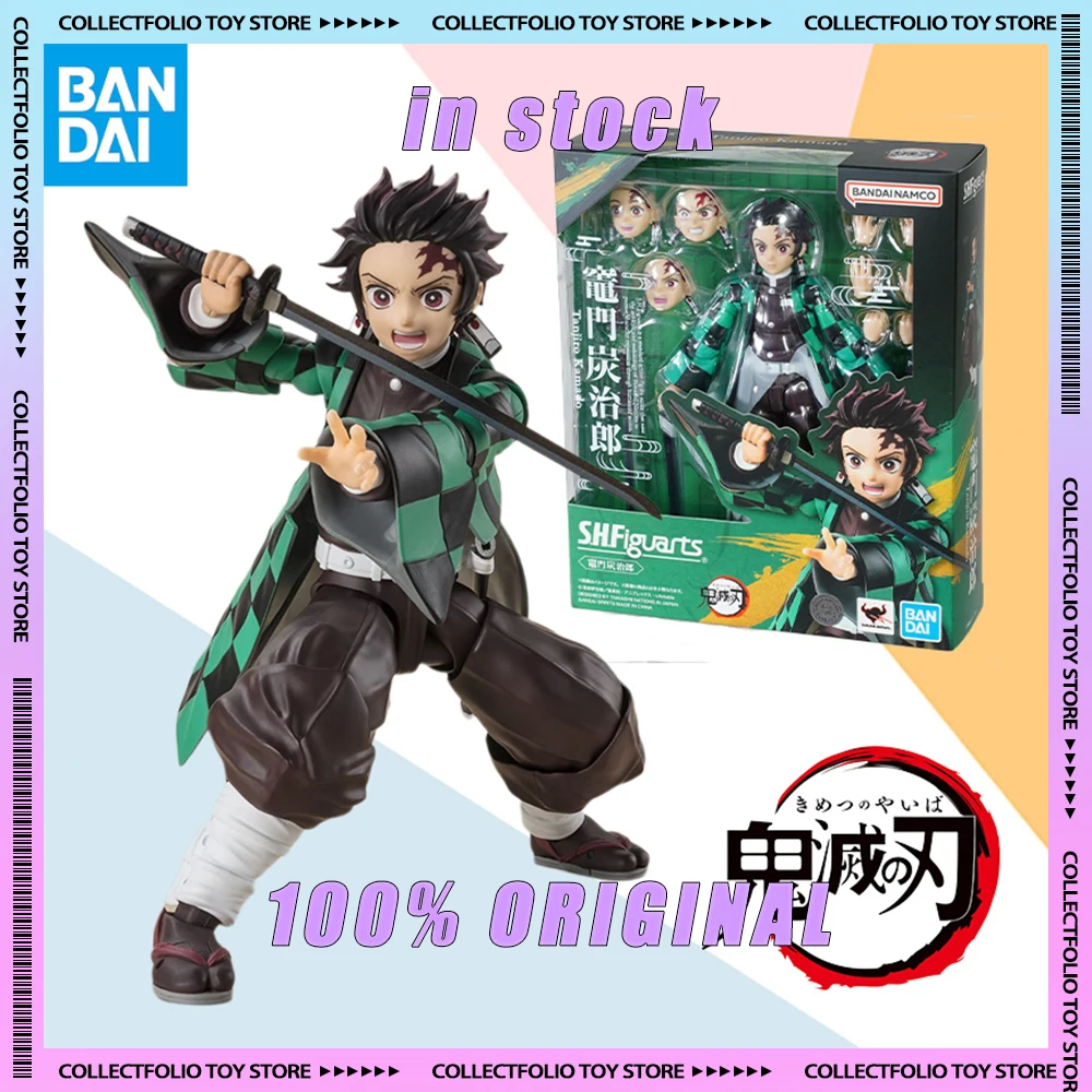 

In Stock Bandai SHF S.H.Figurats Demon Slayer Tanjiro Kamado Nezuko Original Anime Figure Finished Model Kit Toy Gift for Kid
