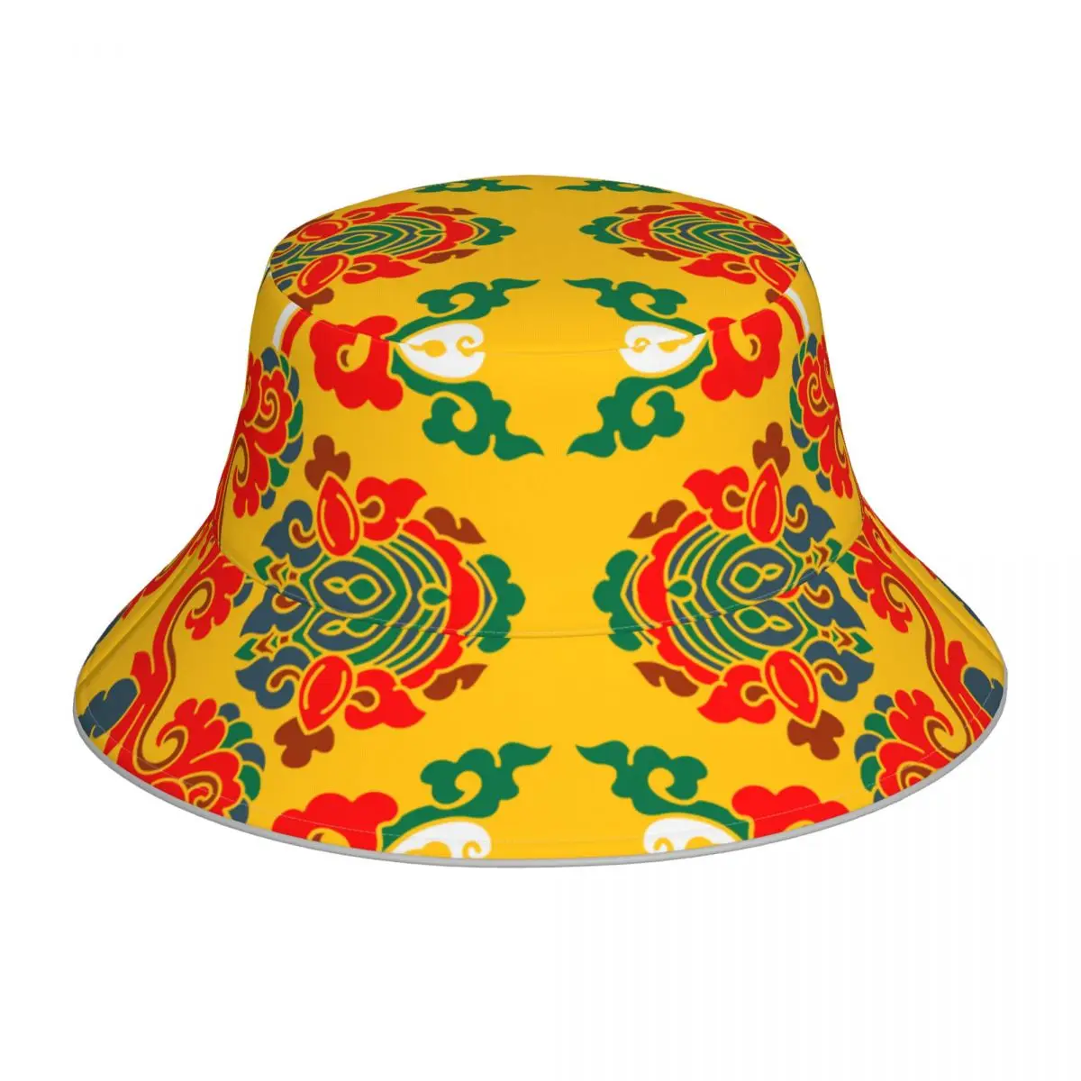 New Fisherman's Hat Unisex Fashion Yellow Baroque Bob Cap Windproof outdoor Reflective Bucket Hat