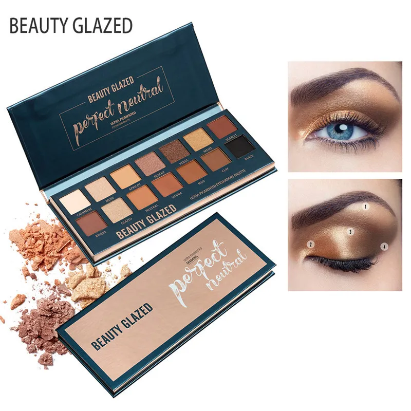 Beauty Glazed 14-кольорова блискуча матова палітра тіней для макіяжу з блискучим пігментом, димчаста палітра тіней для повік, водонепроникна TSLM2