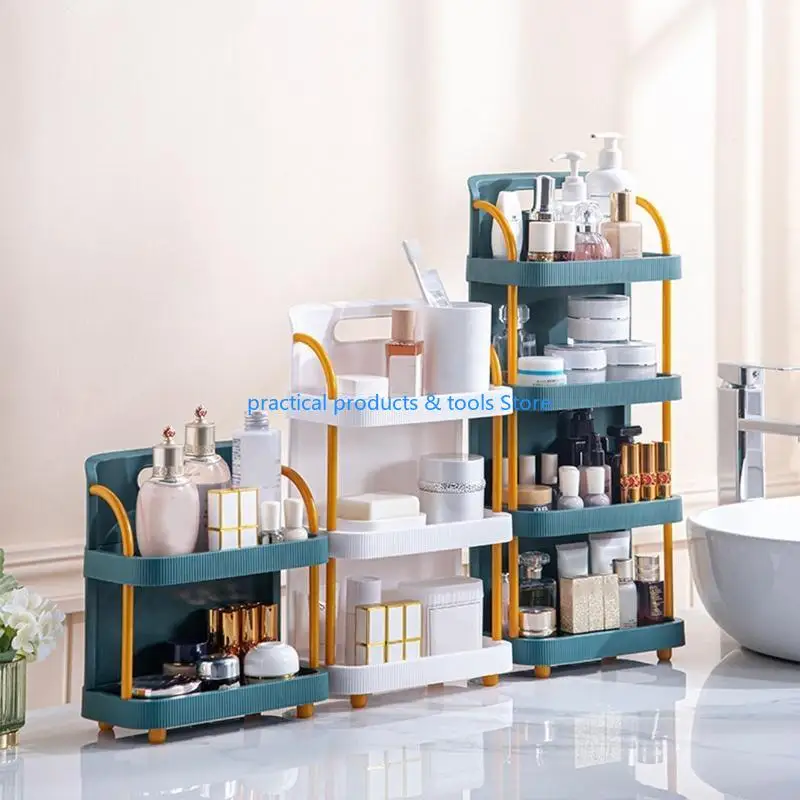 

77JB Countertop Storage Rack Freestanding 3 Tier Standing Shelf for Home Kitchen Bathroom Spice Makeup Cosmetic