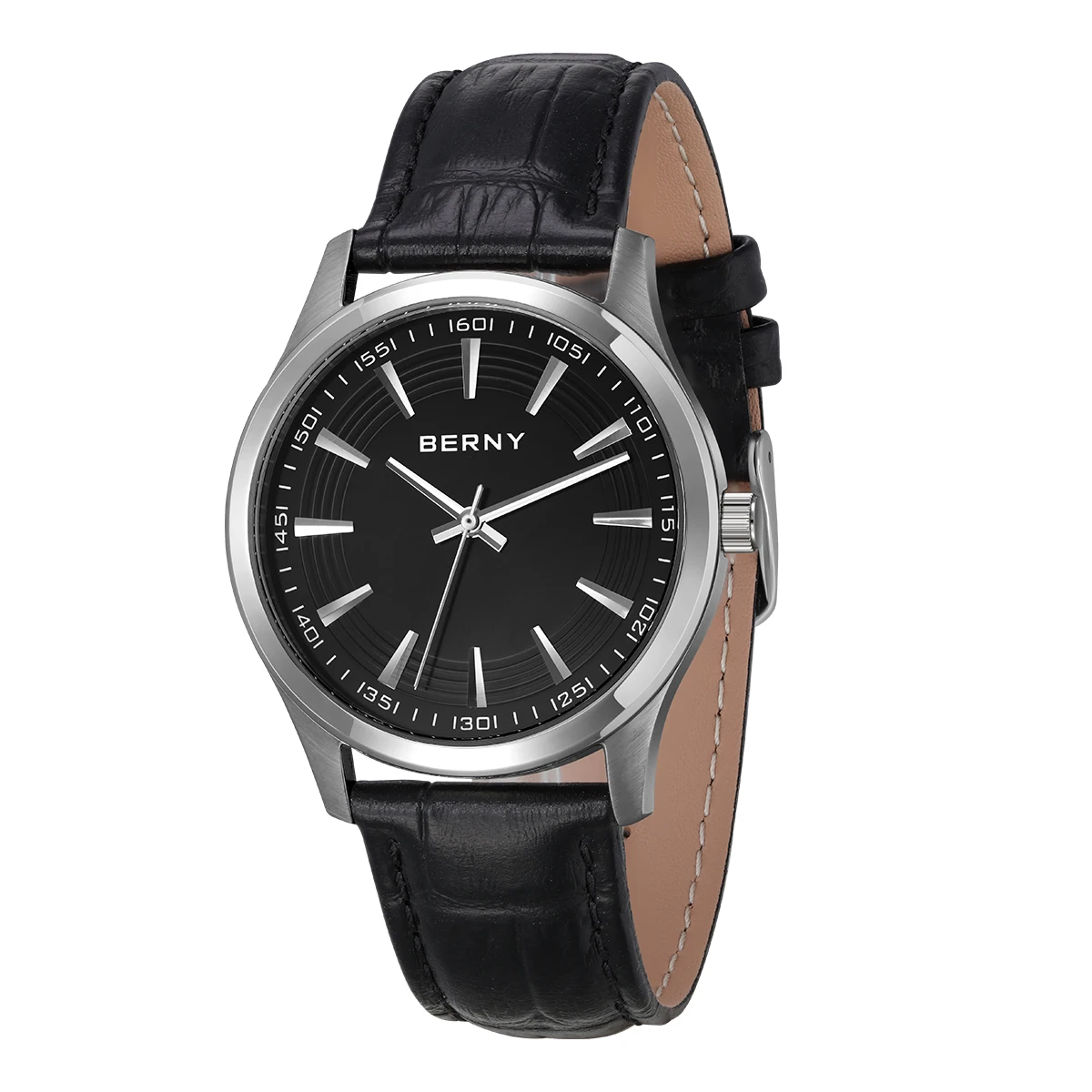 Reloj de cuarzo BERNY de negocios para Hombre, correa de cuero de moda Original, relojes de lujo para Hombre, Reloj de pulsera resistente al agua para Hombre