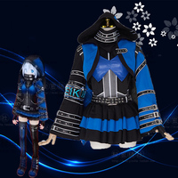 COS-HoHo Anime Vtuber Ike Eveland Game Suit Lovely Rabbit Ear Gothic Lolita Uniform Cosplay Costume Halloween Party Outfit Women